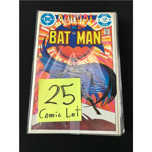 LOT OF 25 COMICS BAGGED AND BOARDED MAINLY SUPERHERO