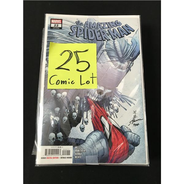 LOT OF 25 COMICS BAGGED AND BOARDED MAINLY SUPERHERO