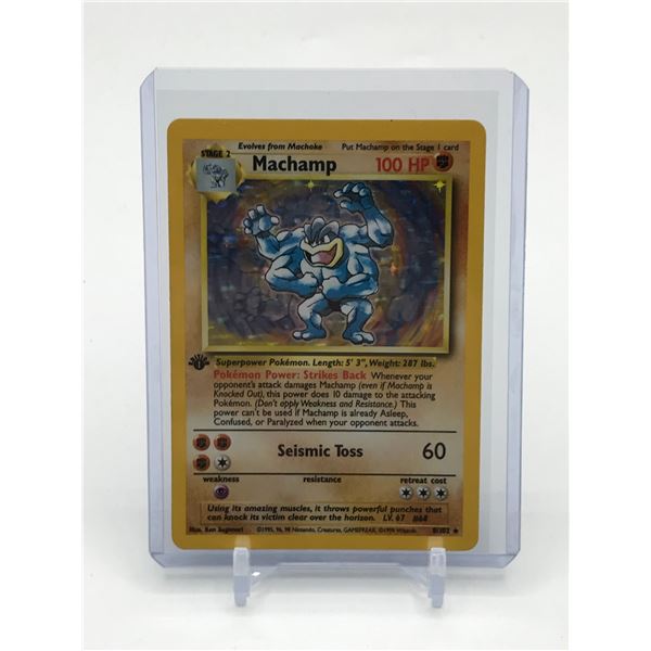 POKEMON TCG 1999 BASE SET 1ST EDITION MACHAMP TRADING CARD