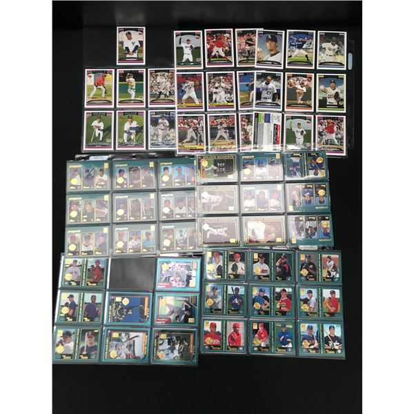 SEVERAL BINDER SLEEVES OF BASEBALL TRADING CARDS