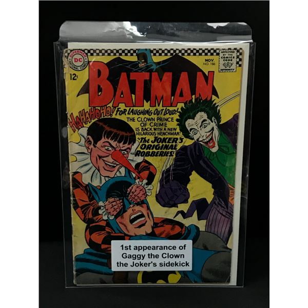 BATMAN #186 1ST APP GAGGY THE CLOWN - DC COMICS