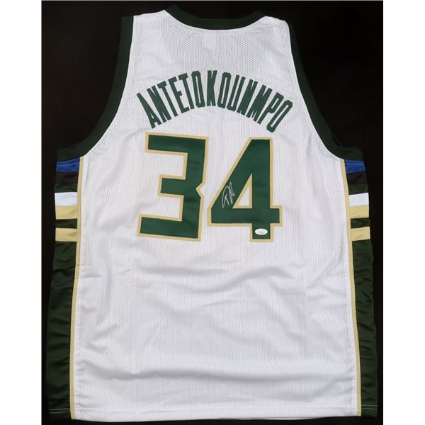 GIANNIS ANTETOKOUNMPO SIGNED GREEK FREAK JERSEY - JSA COA