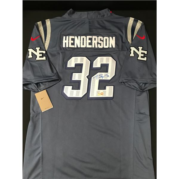TREVEYON HENDERSON SIGNED NEW ENGLAND PATRIOTS CUSTOM JERSEY - ELITE SPORTS COA