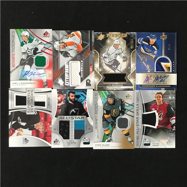 LOT OF 8 HOCKEY PATCH TRADING CARDS INCLUDING SOME SIGNED