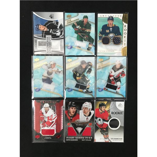 LOT OF 9 HOCKEY PATCH TRADING CARDS