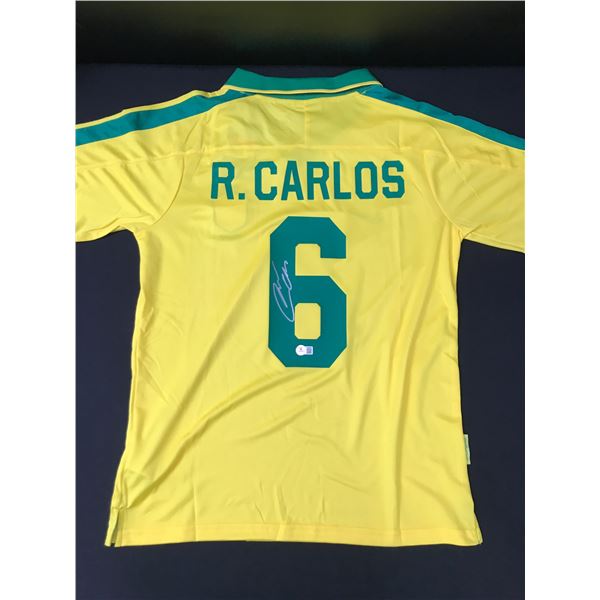 ROBERTO CARLOS SIGNED BRASIL SOCCER JERSEY - BECKETT COA
