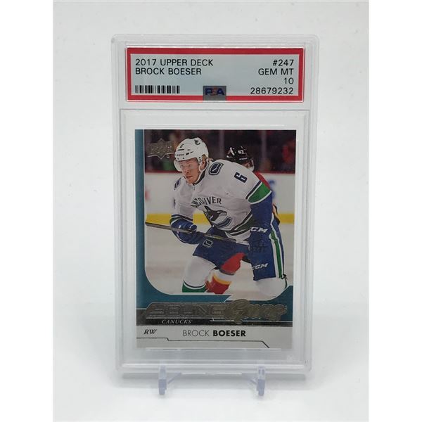 2017 UPPER DECK BROCK BOESER YOUNG GUNS TRADING CARD - PSA GRADE 10