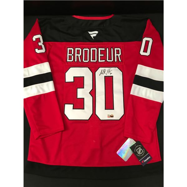 MARTIN BRODEUR SIGNED NEW JERSEY DEVILS CUSTOM HOCKEY JERSEY - ELITE COA