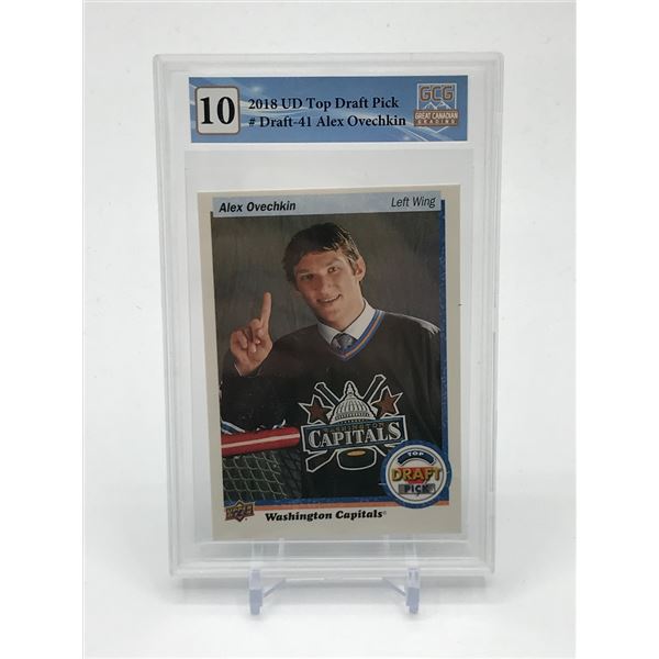 2018 UPPER DECK TOP DRAFT PICK ALEX OVECHKIN TRADING CARD - GCG GRADE 10