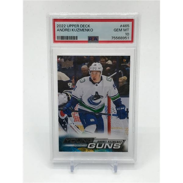 2022 UPPER DECK ANDREI KUZMENKO YOUNG GUNS TRADING CARD - PSA GRADE 10