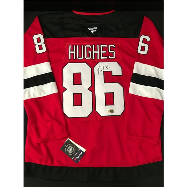 JACK HUGHES SIGNED NEW JERSEY DEVILS CUSTOM HOCKEY JERSEY - ELITE COA