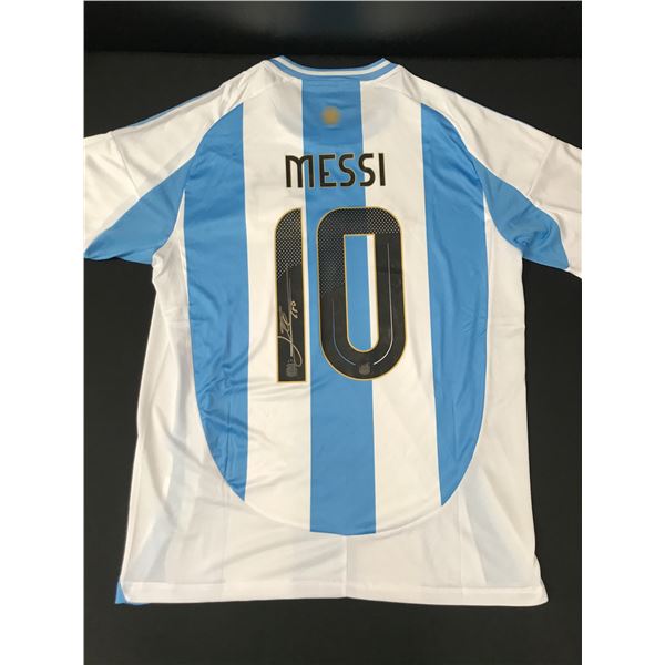 LIONEL MESSI SIGNED ARGENTINA SOCCER JERSEY - ICONS COA