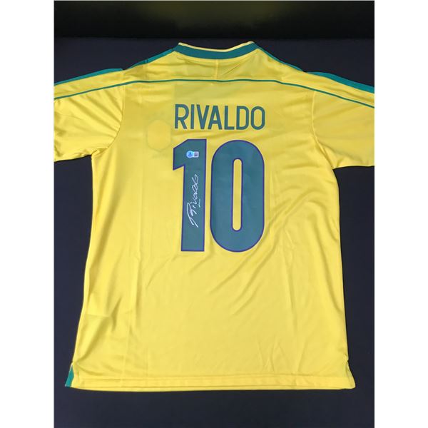 RIVALDO SIGNED BRASIL SOCCER JERSEY - BECKETT  COA