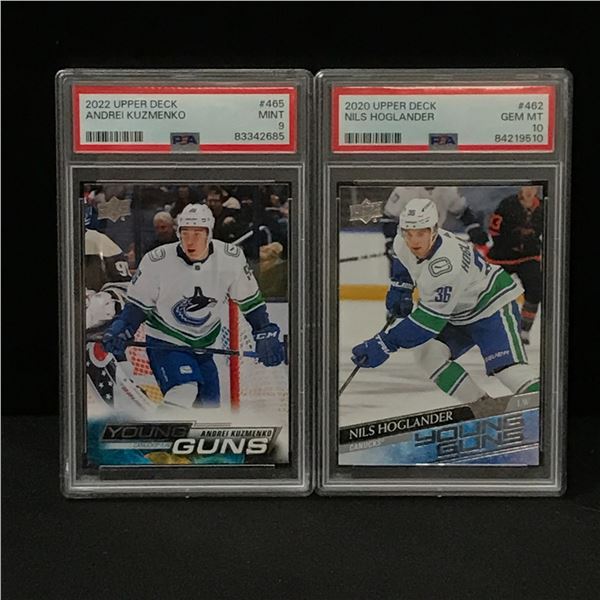 LOT OF 2 PSA GRADED YOUNG GUNS HOCKEY TRADING CARDS