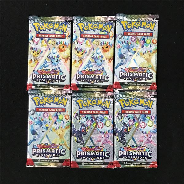 LOT OF 6 SEALED PRISMATIC EVOLUTIONS BOOSTER PACKS