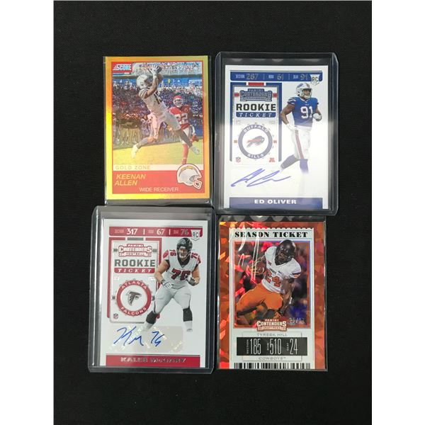 LOT OF 4 FOOTBALL TRADING CARDS INCLUDING 2 SIGNED