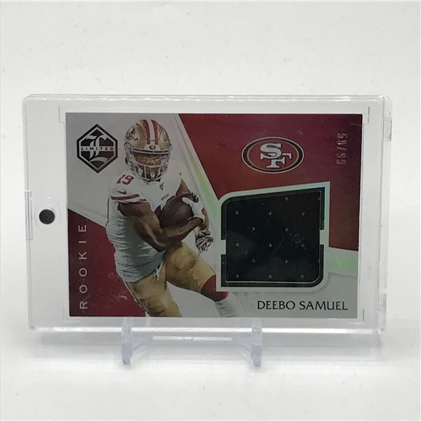 2019 PANINI LIMITED FOOTBALL DEEBO SAMUEL ROOKIE PATCH TRADING CARD 50/99
