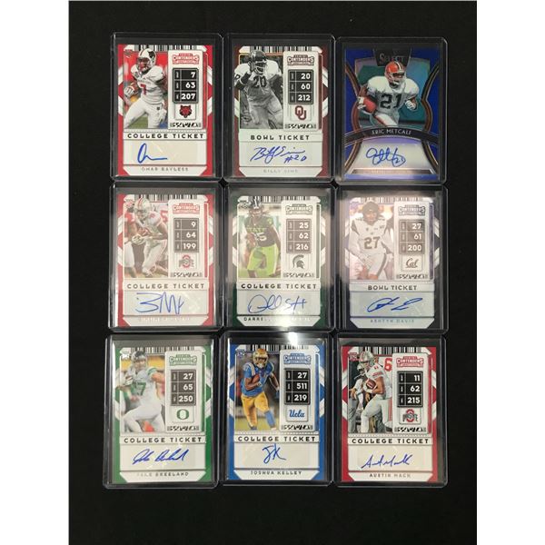 LOT OF 9 SIGNED FOOTBALL TRADING CARDS
