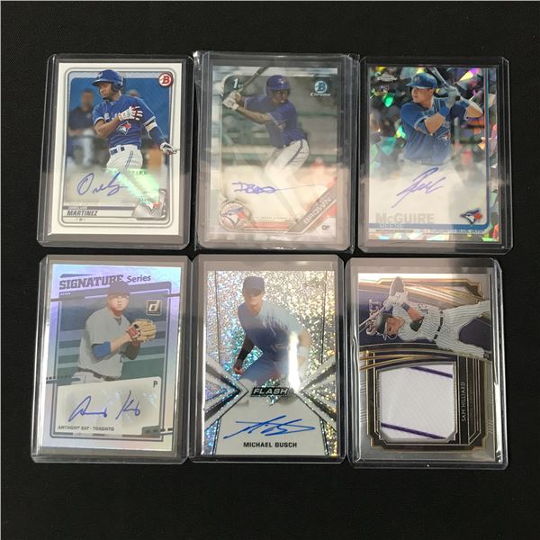 LOT OF 6 SIGNED / PATCH MLB TRADING CARDS