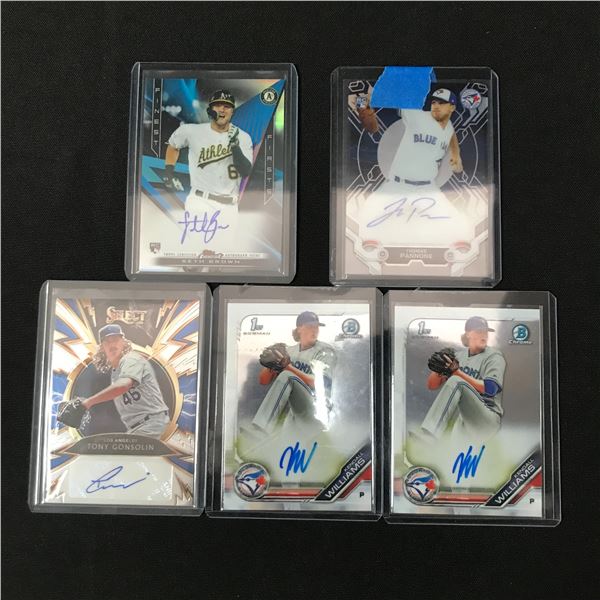 LOT OF 5 SIGNED MLB TRADING CARDS