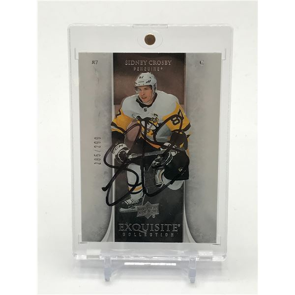 SIDNEY CROSBY SIGNED UPPER DECK ESQUISITE TRADING CARD 285/299