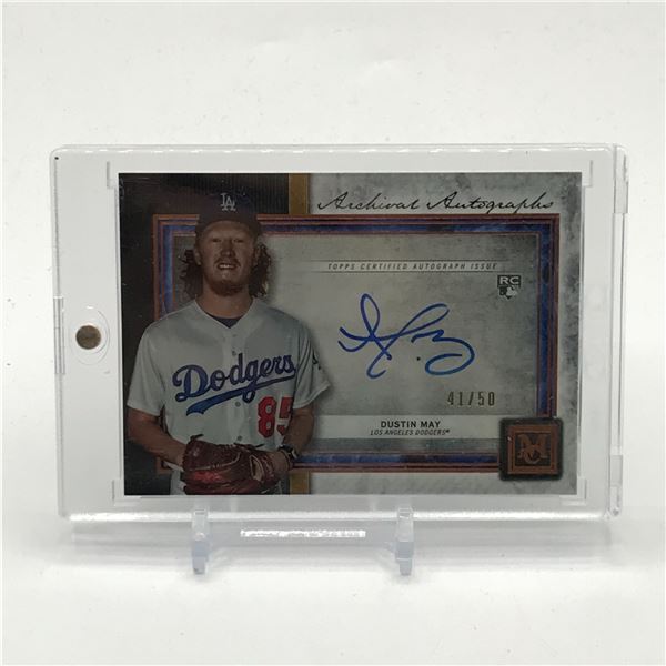2020 TOPPS MUSEUM COLLECTION BASEBALL DUSTIN MAY SIGNED ROOKIE TRADING CARD 41/50