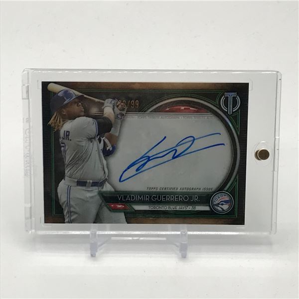 2020 TOPPS TRIBUTE BASEBALL VLADIMIR GUERRERO JR SIGNED TRADING CARD 38/99