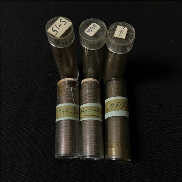 6 ROLLS OF VINTAGE PENNIES (VARIOUS YEARS)