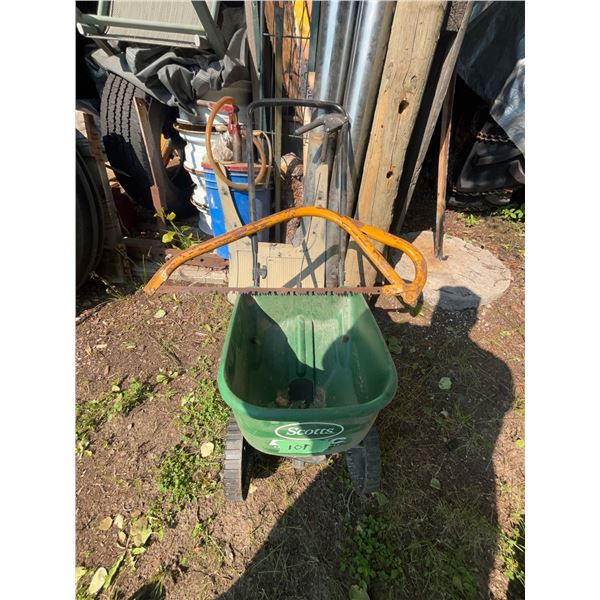 Scotts Seed Spreader and Bow Saw