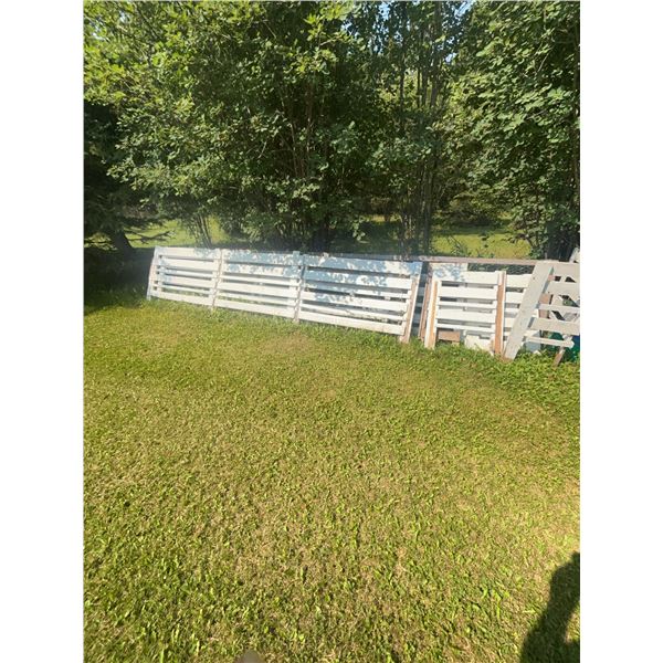 60 Feet Wood Fence and Two Plastic Tubs