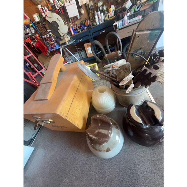 Lot: Shoeshine Kit, Tools, Insulators
