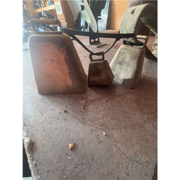 Three Vintage Metal Cowbells