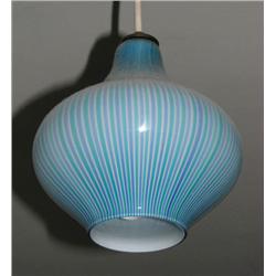 Round Venini Striped Glass Hanging Light