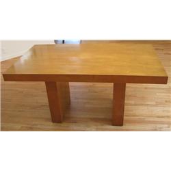 Modern Blonde Wood Dining Table