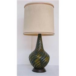 Green ceramic rope twist Lamp
