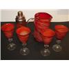 Image 1 : Red Murano Cocktail Set