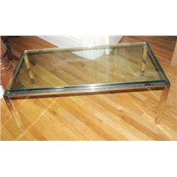 Chrome and glass modern coffee Table