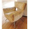 Image 1 : Mid Century Modern Brass Legs Upholstered Club Chair
