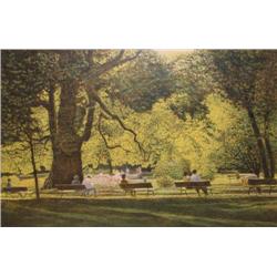 Harold Altman orig litho Benches