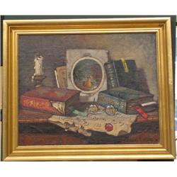 Czeme J Apatfalvi Still Life w Books and Eyeglasses