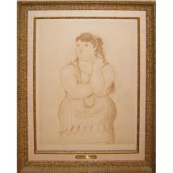 Fernando Botero Woman Smoking lithograph
