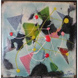 Pair of Virgil Cantini Enamel Tiles