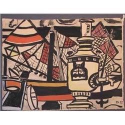 Pochoir, after Fernand Leger, Samovar