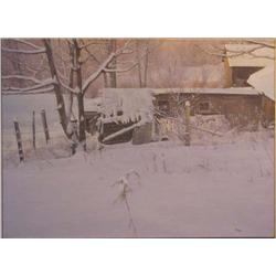 Peter Poskas painting Outbuildings, Edge West 