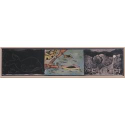 Ruder triptych print with Whale