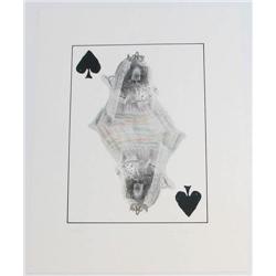 5 Wegman orig lithos Royal Flush: Clubs