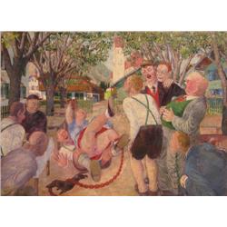 Hans Weingaertner painting Bavarian Scene 1946