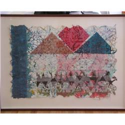 Abstract Hand made paper composition