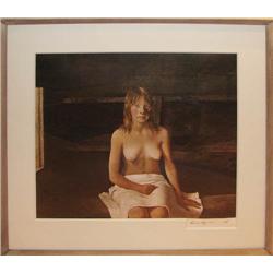 Andrew Wyeth signed collotype The Sauna