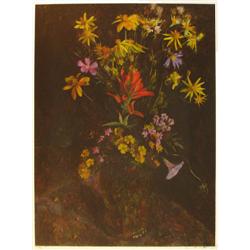 Henrietta Wyeth lithograph Still Life of Flowers